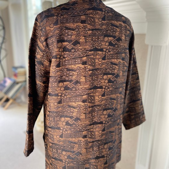 Chico black/bronze long jacket with mandarin collar - Picture 7 of 9